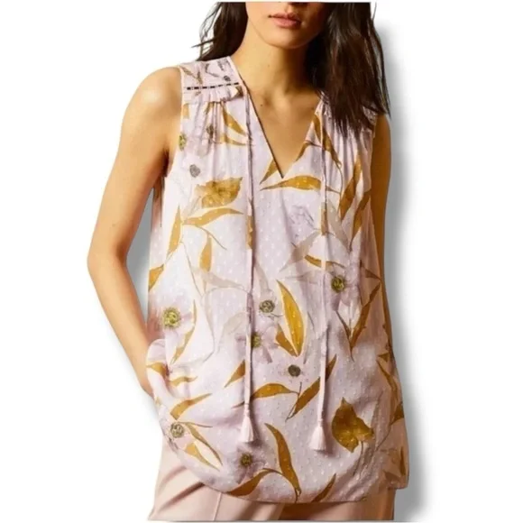 Ted Baker ‘JIYLENA’ Floral V-neck Sleeveless Top in Pink Cabana Women’s Size 0 - Picture 9 of 9